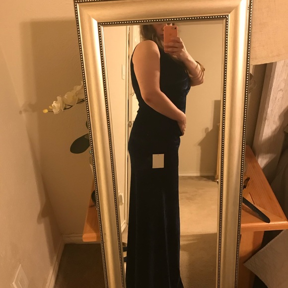 Lulus Blue Large Velvet Maxi Dress 💙 - Picture 5 of 6